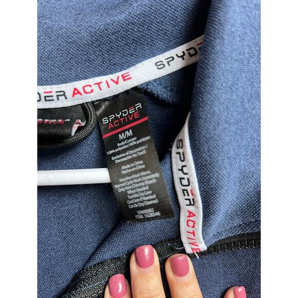 Spyder Active Knit Blue Full Zip Men's Jacket Medium - Picture 6 of 8